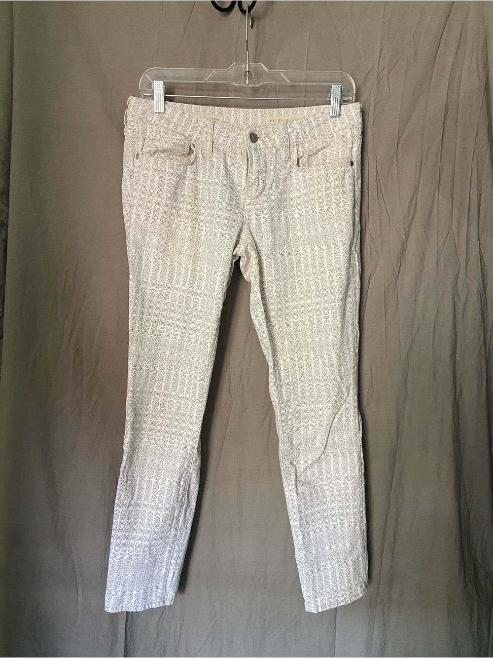 Pilcro and The Letterpress White Patterned Cropped Jeans